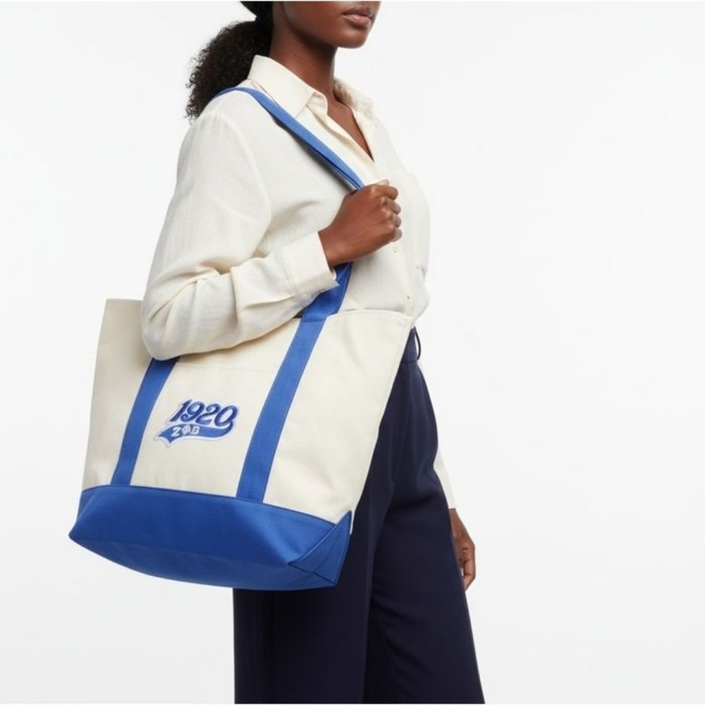 ZPB Sorority LARGE Canvas Tote Bag Reusable Merch - Picture 3 of 5